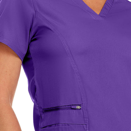 Medichic Purple V-Neck Jogger Scrub Set for Ladies