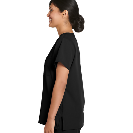Jockey Ladies Black Sleek Medical Scrub Top