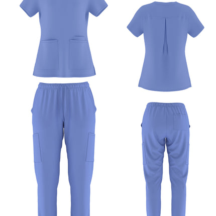BHU Ladies Stretchable Straight Leg Medical Scrub Set