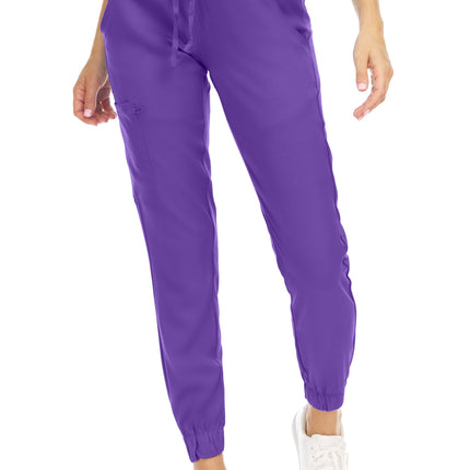 Medichic Purple V-Neck Jogger Scrub Set for Ladies