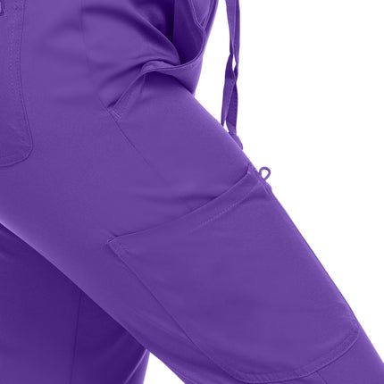 Medichic Purple V-Neck Jogger Scrub Set for Ladies