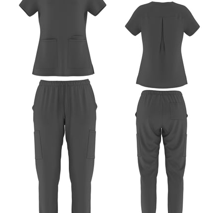 BHU Ladies Stretchable Straight Leg Medical Scrub Set